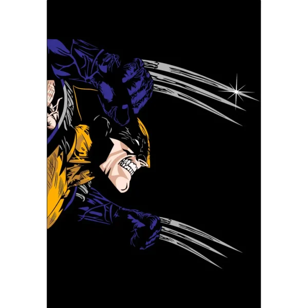 Vector exclusivo de Wolverine atacando con garras y sentido arácnido para personalización de playeras y sudaderas