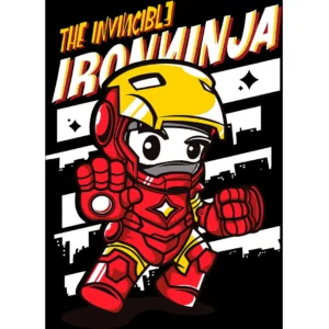 “Vector de Iron Man estilo Chibi para personalización de moda y merchandising”