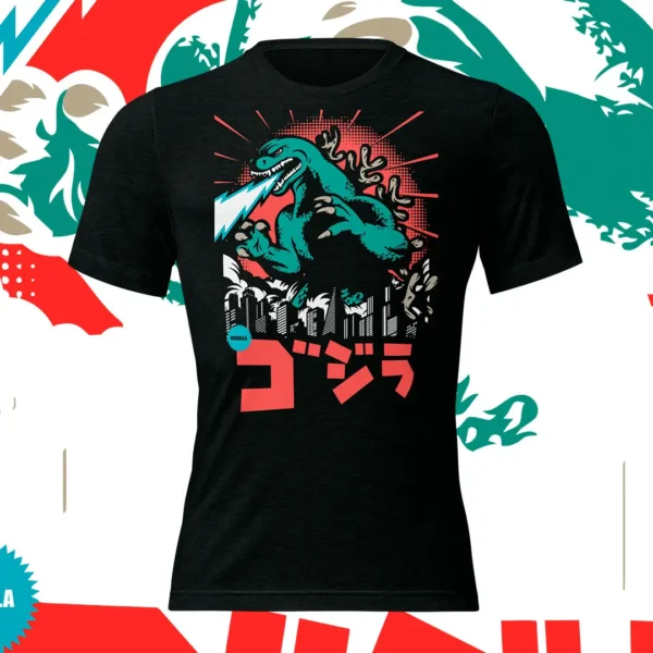 Vector de Godzilla rugiendo para personalización de mercancía