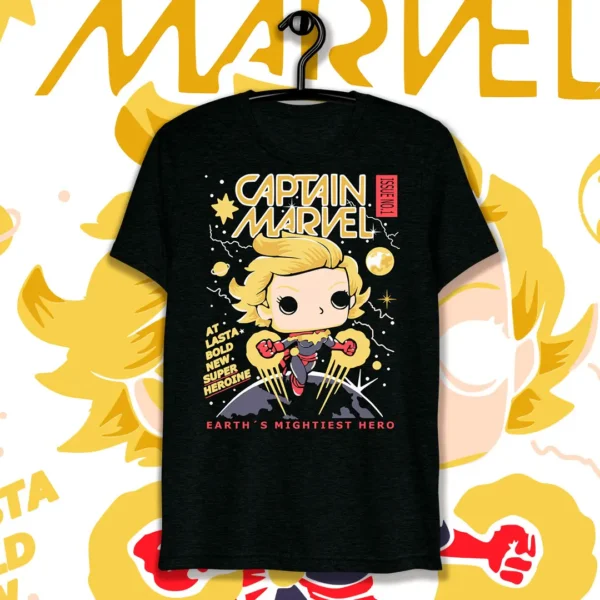 Vector de la Capitana Marvel estilo Funko Pop para personalización de productos