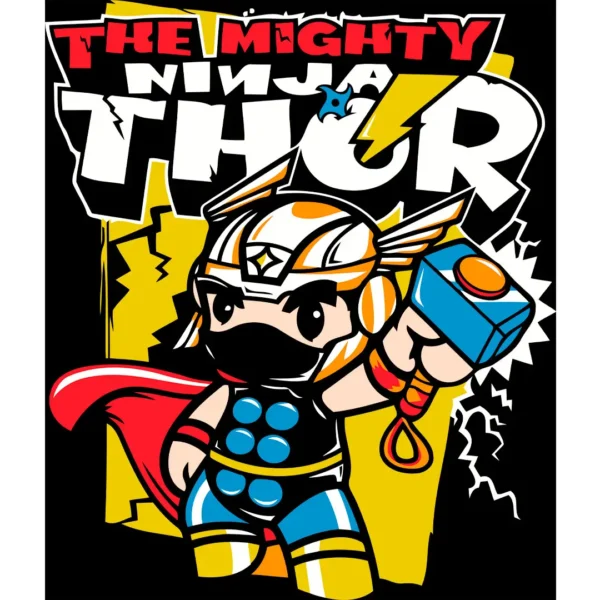 Vector Mighty Ninja Thor Chibi - Diseño Creativo para Personalización de Productos