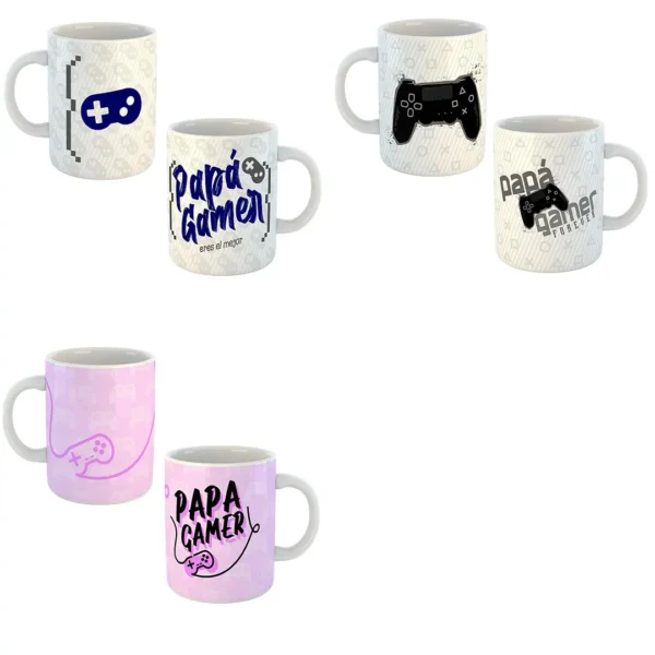Pack de 15 Plantillas para Sublimar Tazas del Día del Padre con Tema Gamer