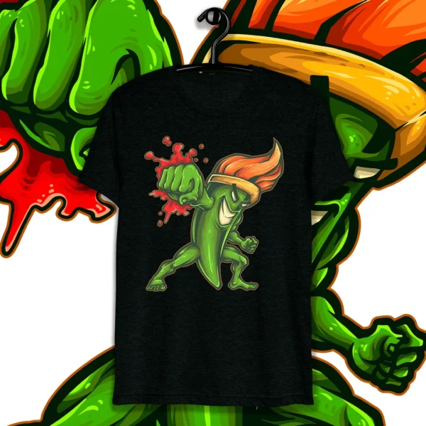Diseño Vectorial del Brush Fighter en Acción para estampar playeras
