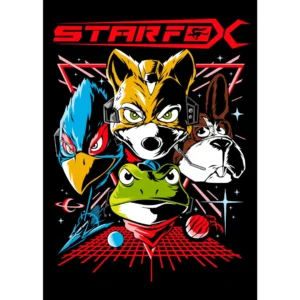 Diseño vectorial de Star Fox en acción, con su Arwing en posición de ataque y sus garras adamantium extendidas. Perfecto para estampar en playeras, sudaderas, gorras y otros artículos personalizables.