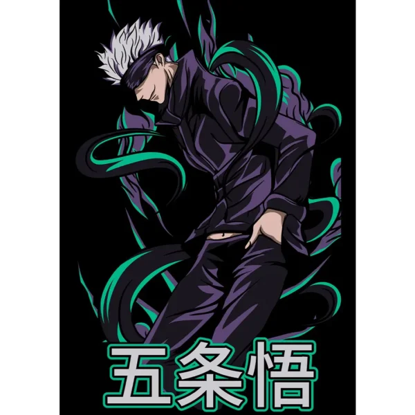 Vector de Satoru Gojo para estampar playeras y sudaderas, diseño exclusivo en formatos .ai y .png