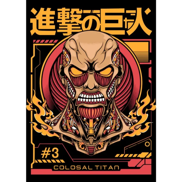 "Vector del Titan Colosal de Attack on Titan en diseño detallado, ideal para estampar en playeras y productos personalizados."