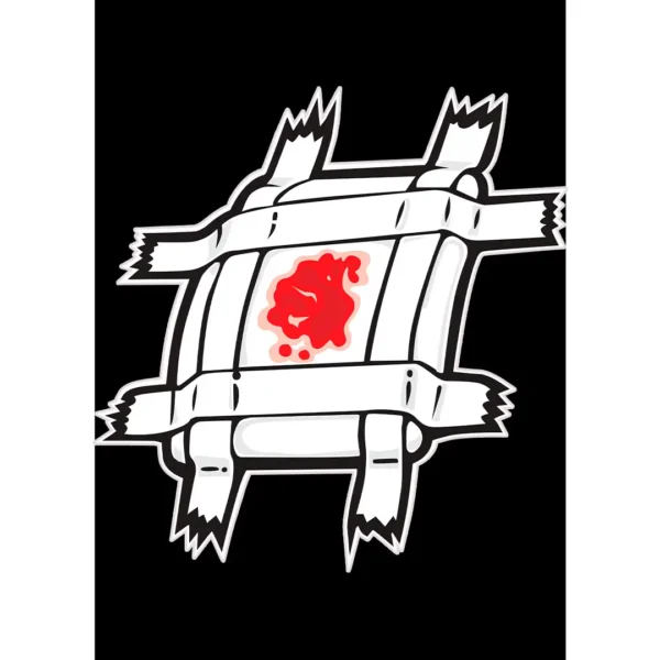 Vector de diseño de parche de herida para estampar en playeras y sudaderas.