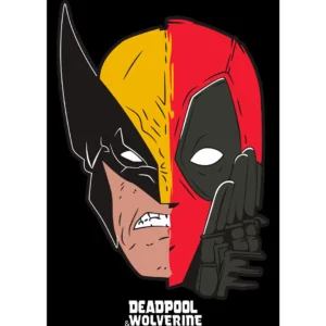 Deadpool y Wolverine fusionados en un diseño vectorial exclusivo para estampar camisetas y sudaderas