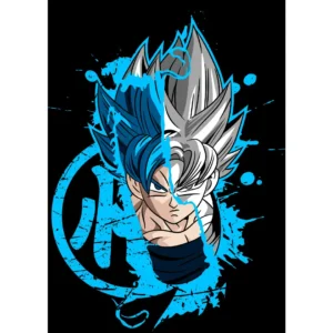 Vector exclusivo de Goku Super Saiyan Blue para estampar playeras y sudaderas