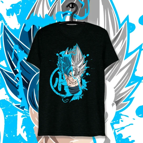 Vector exclusivo de Goku Super Saiyan Blue para estampar playeras y sudaderas