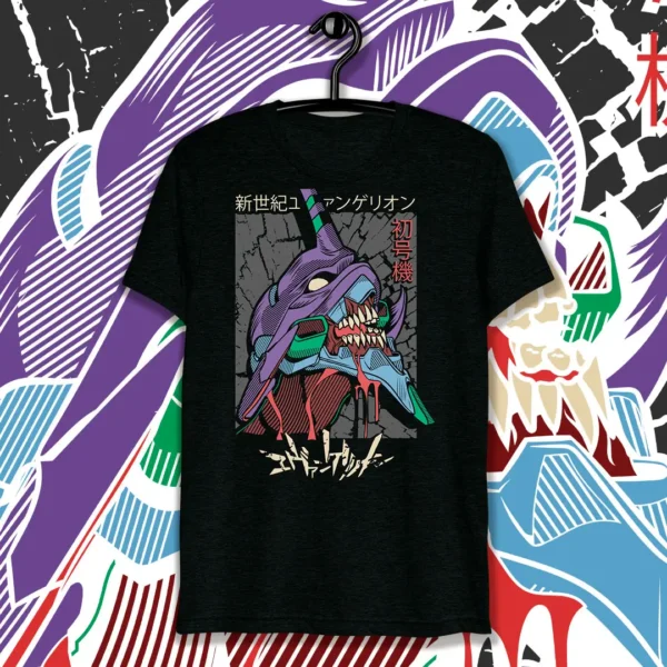 Vector del EVA-01 de Neon Genesis Evangelion para estampado, en colores vibrantes y detalles exclusivos, disponible en formatos .ai y .png