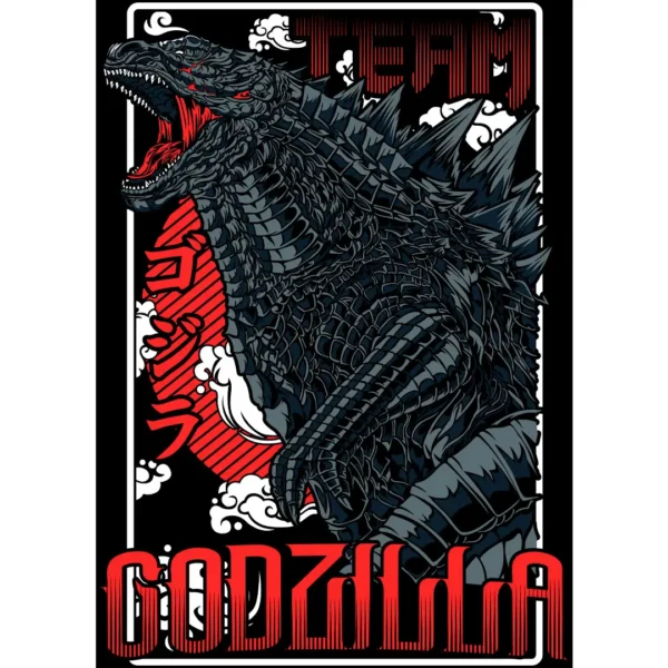 Vector de diseño 'Team Godzilla' en formatos .ai y .png para estampar en playeras y sudaderas