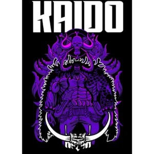 Vector del personaje Kaido en tonos morados, ideal para estampar en playeras, sudaderas y artículos personalizables, disponible en formatos .ai y .png.