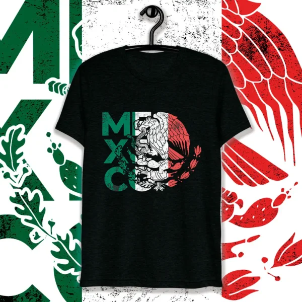 Vector del Escudo de México con estilo vintage, ideal para estampar en playeras, sudaderas y artículos personalizables durante las Fiestas Patrias.