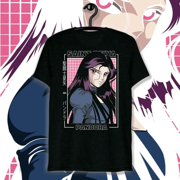 Vector de Pandora de Los Caballeros del Zodiaco en estilo anime, ideal para estampar en playeras y sudaderas.