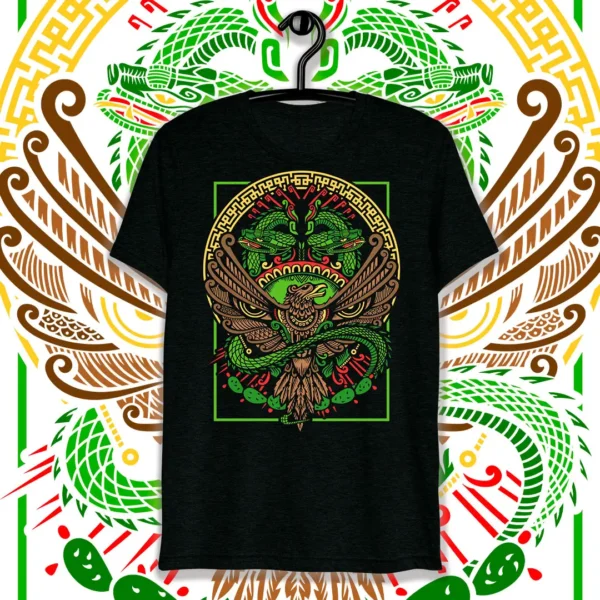 Vector del Escudo Azteca para estampado en playeras, sudaderas y productos personalizados, disponible en formatos .ai y .png.