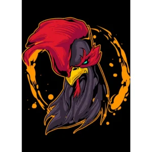 Vector de Gallo Infernal para estampados en alta calidad - Formatos AI y PNG