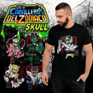 Pack de vectores de Los Caballeros del Zodiaco en versión Halloween. Diseño exclusivo para estampar en camisetas, sudaderas y artículos personalizables.