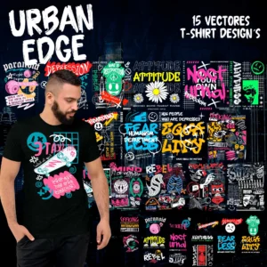 Pack de 15 vectores streetwear Urban Edge para estampar playeras y sudaderas en formatos .AI y .PNG, incluye mockups. Ideal para emprendedores y dueños de negocios de personalización.Pack de 15 vectores streetwear Urban Edge para estampar playeras y sudaderas en formatos .AI y .PNG, incluye mockups. Ideal para emprendedores y dueños de negocios de personalización.