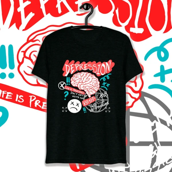 Depression Design - Diseño vectorial estilo streetwear en formatos .ai y .png para estampar en playeras y sudaderas de moda urbana.