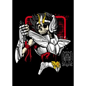 Vector de diseño Pegaso Skull para Halloween en formatos AI y PNG, ideal para estampar playeras, sudaderas y artículos personalizados.