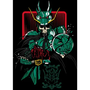 Vector exclusivo de Shiryu Dragón de los Caballeros del Zodiaco para estampar playeras y personalizar artículos, ideal para Halloween.