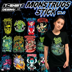 Pack de 12 vectores exclusivos para Halloween, perfectos para estampar en playeras, sudaderas y más productos personalizables.