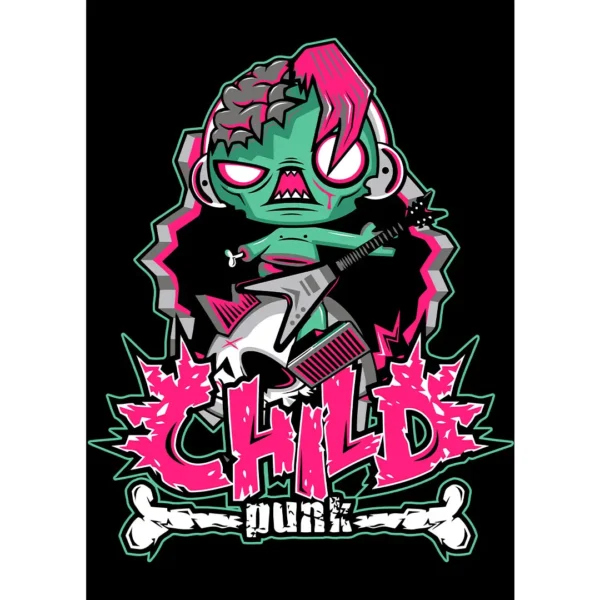Vector de Halloween Child Punk para estampados en playeras y artículos personalizados, formato .ai y .png