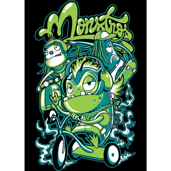 Vector de Monstruos para Halloween en formatos .ai y .png, perfecto para estampar camisetas, sudaderas y artículos personalizados. Diseño exclusivo para emprendedores de personalización.