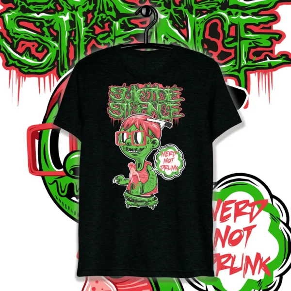 Vector de zombie de Suicide Silence para Halloween en formatos .AI y .PNG para personalización de playeras y artículos.