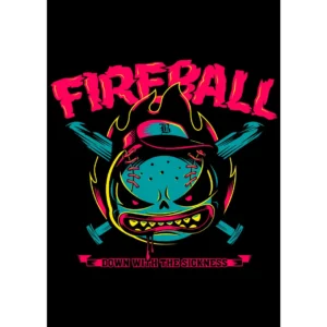 Vector Halloween Fireball para estampar en playeras y sudaderas, diseño exclusivo para personalización de emprendedores.