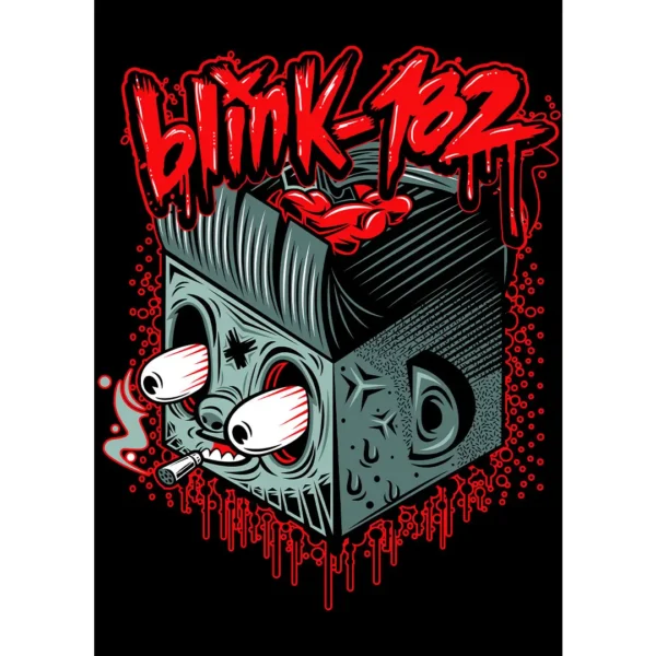 Diseño vectorial del icónico logo de la banda Blink-182, perfecto para crear productos personalizados.