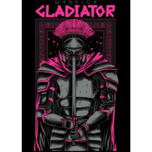 Vector de Guerrero Gladiador para estampados en playeras y sudaderas, disponible en Subliwork.net en formatos .ai y .png con mockups incluidos, ideal para negocios de personalización