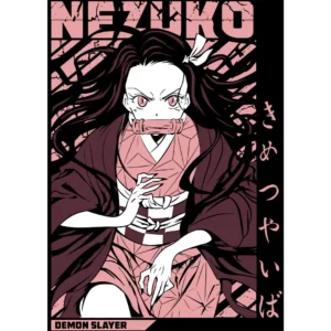 Vector de Nezuko Kamado del anime Demon Slayer en formatos .ai y .png, ideal para estampar playeras, sudaderas y artículos personalizados.