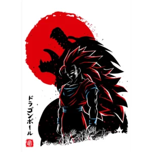 Diseño vectorial exclusivo de Dragon Ball, ideal para estampar en playeras y sudaderas. Disponible en formatos .ai y .png, con mockups de playeras negras incluidos.