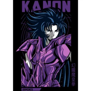 Vector de Kanon de Géminis, Caballeros del Zodiaco, diseño para sublimación en camisetas, tazas y más.