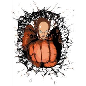 Vector de Saitama de One Punch-Man en formato .ai y .png, diseñado para estampados personalizados como playeras y sudaderas, ideal para emprendedores y negocios de personalización.