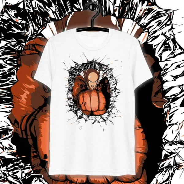 Vector de Saitama de One Punch-Man en formato .ai y .png, diseñado para estampados personalizados como playeras y sudaderas, ideal para emprendedores y negocios de personalización.