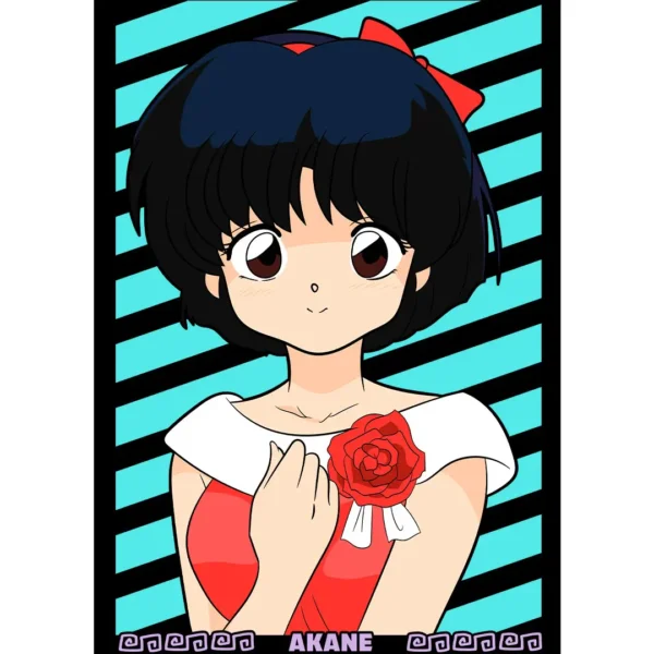 Vector de Akane Tendo de Ranma ½ en formato AI y PNG para estampados personalizados en camisetas y más. Diseño exclusivo para emprendedores y negocios de personalización.