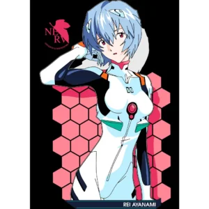 Diseño vectorial de Rei Ayanami del anime Neon Genesis Evangelion en formato AI y PNG para sublimación y estampados.