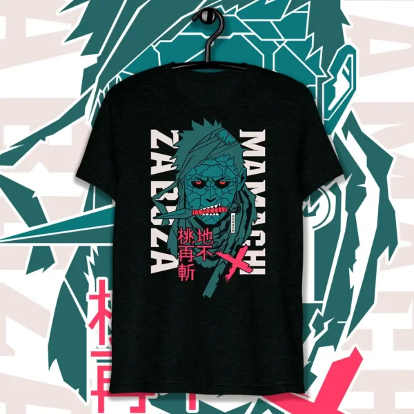 Vector de Zabuza Momochi del anime Naruto, diseño en alta calidad para personalización de playeras y sudaderas, incluye maquetas para uso profesional.