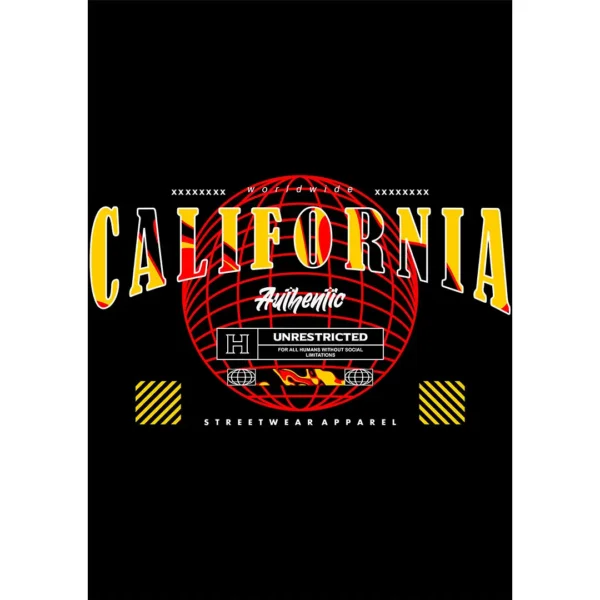 Vector California Authentic Streetwear para estampados de playeras y sudaderas
