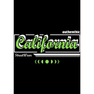 Vector California Authentic Streetwear para playeras y hoodies - Formato AI + Mockups PNG