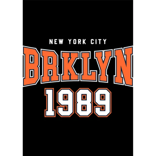 Vector estilo streetwear BRKLYN 1989 para estampar playeras y sudaderas – diseño urbano en formato AI