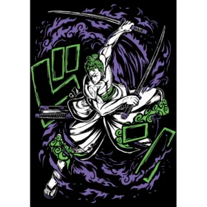 Vector de Zoro Wano Kuni para estampar playeras y hoodies – Diseño en .AI con mockups en .PNG