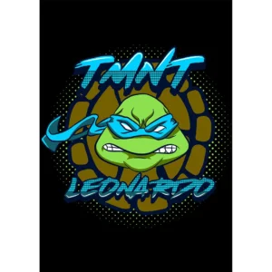 Diseño vectorial de Leonardo TMNT en formato .AI para estampar playeras con mockup en PNG