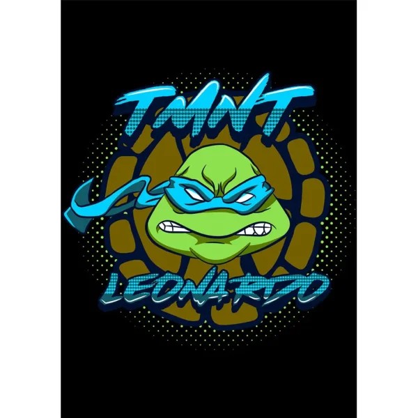 Diseño vectorial de Leonardo TMNT en formato .AI para estampar playeras con mockup en PNG