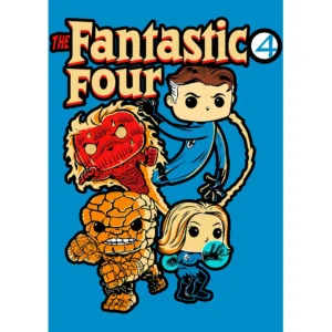Vector de Los 4 Fantásticos estilo Funko Pop para estampado de playeras en formato AI
