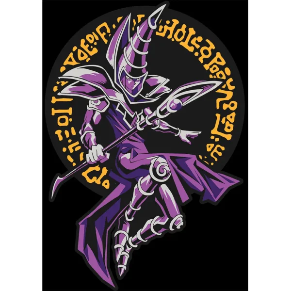 Vector de El Mago Oscuro Yu-Gi-Oh para estampados y sublimación con mockups en fondo transparente