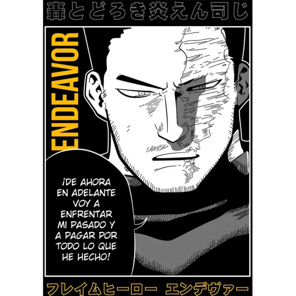 Vector de Endeavor de My Hero Academia para estampados – diseño en formato .AI con mockups en PNG